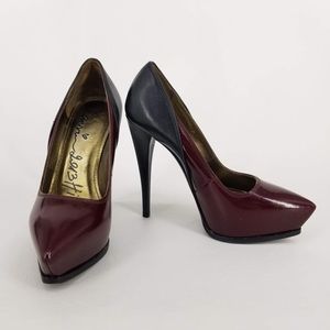 ISO: Burgundy & Black Leather Pointed Toe Pumps